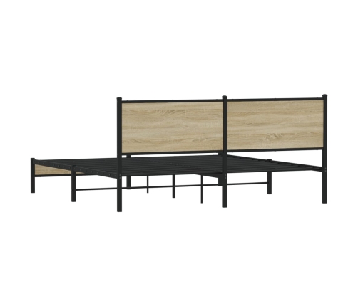 Estructura de cama sin colchón metal roble Sonoma 183x213 cm