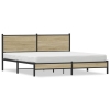 Estructura de cama sin colchón metal roble Sonoma 183x213 cm