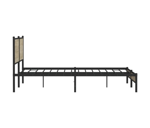 Estructura de cama sin colchón metal roble Sonoma 193x203 cm