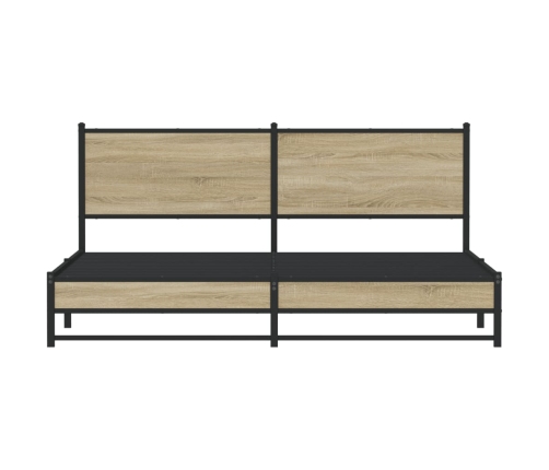 Estructura de cama sin colchón metal roble Sonoma 183x213 cm