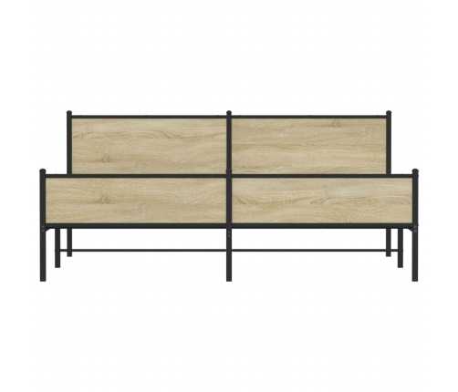 Estructura de cama sin colchón metal roble Sonoma 200x200 cm