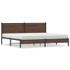 Estructura de cama sin colchón metal roble marrón 193x203 cm