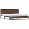 Estructura de cama sin colchón metal roble marrón 183x213 cm