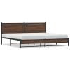 Estructura de cama sin colchón metal roble marrón 193x203 cm