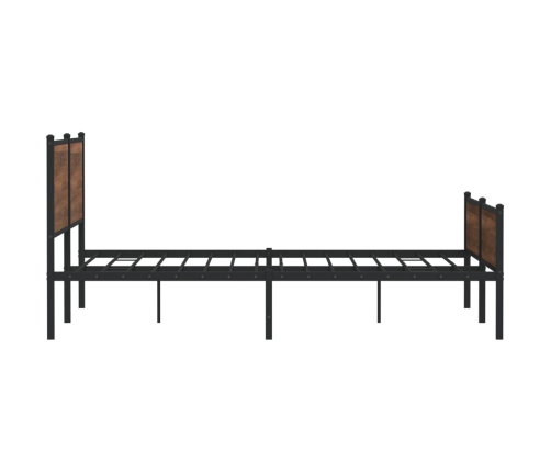 Estructura de cama sin colchón metal roble marrón 193x203 cm