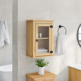 Armario de baño de pared Corona madera maciza pino 45x27x64,5cm