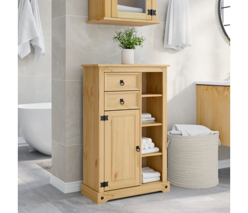 Armario de baño Corona madera maciza de pino 70x33x110 cm