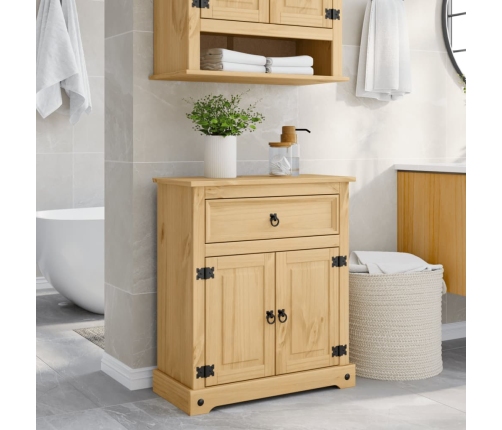 Armario de baño Corona madera maciza de pino 70x33x80 cm