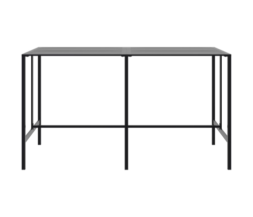 vidaXL Mesa alta de bar acero recubrimiento polvo negro 200x100x110 cm