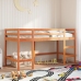 Cama alta de niños con escalera madera maciza marrón 90x200 cm