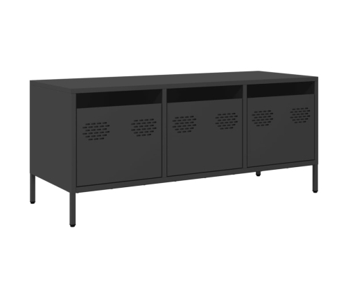 Mueble para TV acero laminado en frío negro 101,5x39x43,5 cm