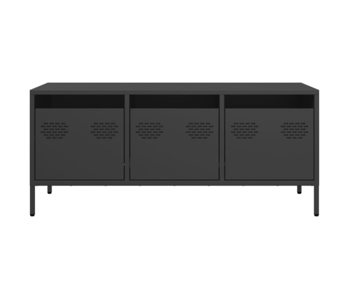 Mueble para TV acero laminado en frío negro 101,5x39x43,5 cm