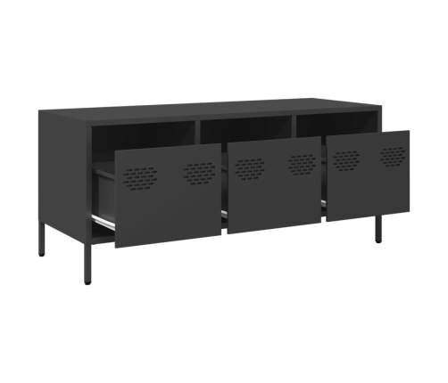 Mueble para TV acero laminado en frío negro 101,5x39x43,5 cm