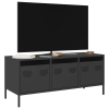 Mueble para TV acero laminado en frío negro 101,5x39x43,5 cm