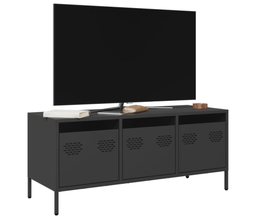 Mueble para TV acero laminado en frío negro 101,5x39x43,5 cm