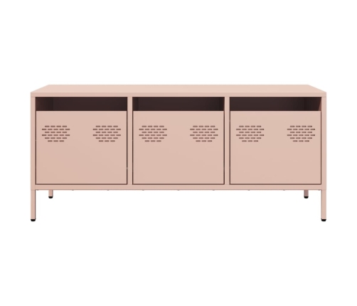 Mueble para TV acero laminado en frío rosa 101,5x39x43,5 cm