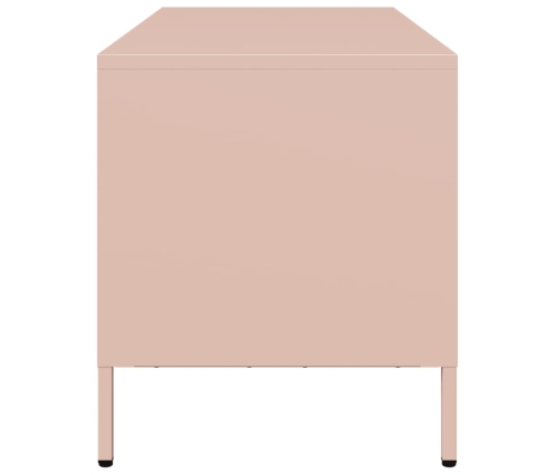 Mueble para TV acero laminado en frío rosa 101,5x39x43,5 cm