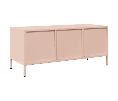 Mueble para TV acero laminado en frío rosa 101,5x39x43,5 cm