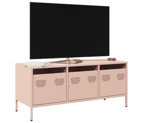 Mueble para TV acero laminado en frío rosa 101,5x39x43,5 cm