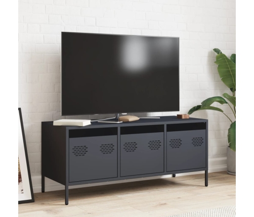 Mueble de TV acero laminado en frío antracita 101,5x39x43,5 cm