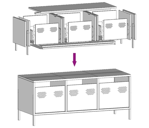 Mueble de TV acero laminado en frío antracita 101,5x39x43,5 cm