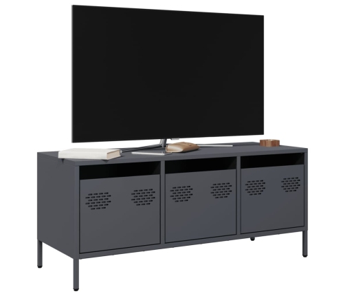 Mueble de TV acero laminado en frío antracita 101,5x39x43,5 cm