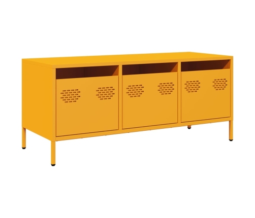 Mueble para TV acero laminado en frío amarillo 101,5x39x43,5 cm