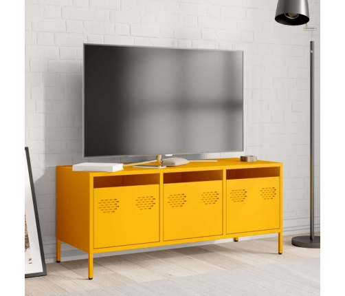 Mueble para TV acero laminado en frío amarillo 101,5x39x43,5 cm