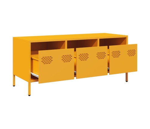 Mueble para TV acero laminado en frío amarillo 101,5x39x43,5 cm