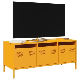 Mueble para TV acero laminado en frío amarillo 101,5x39x43,5 cm