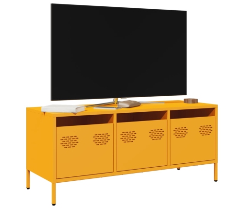 Mueble para TV acero laminado en frío amarillo 101,5x39x43,5 cm