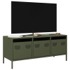 Mueble TV acero laminado en frío verde oliva 101,5x39x43,5 cm