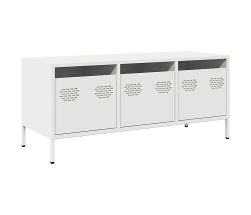 Mueble para TV acero laminado en frío blanco 101,5x39x43,5 cm