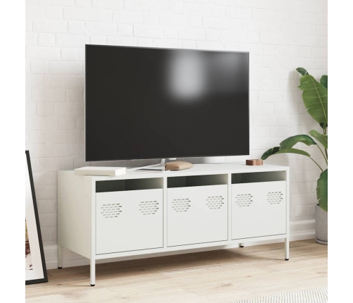 Mueble para TV acero laminado en frío blanco 101,5x39x43,5 cm