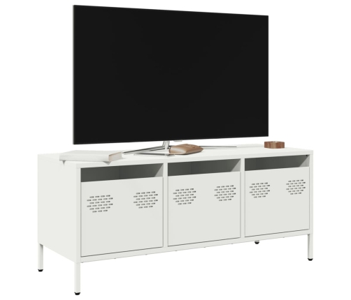 Mueble para TV acero laminado en frío blanco 101,5x39x43,5 cm