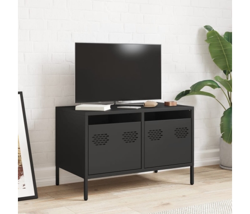 Mueble para TV acero laminado en frío negro 68x39x43,5 cm