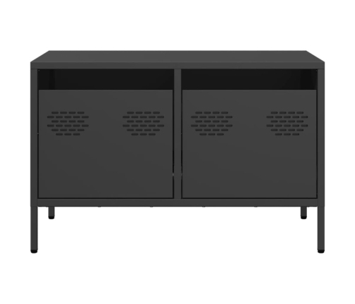 Mueble para TV acero laminado en frío negro 68x39x43,5 cm