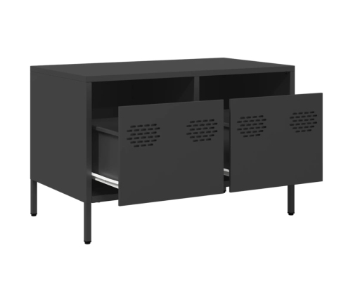 Mueble para TV acero laminado en frío negro 68x39x43,5 cm