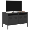 Mueble para TV acero laminado en frío negro 68x39x43,5 cm