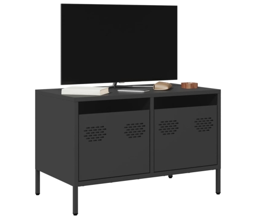 Mueble para TV acero laminado en frío negro 68x39x43,5 cm