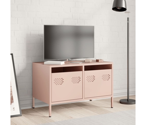 Mueble para TV acero laminado en frío rosa 68x39x43,5 cm