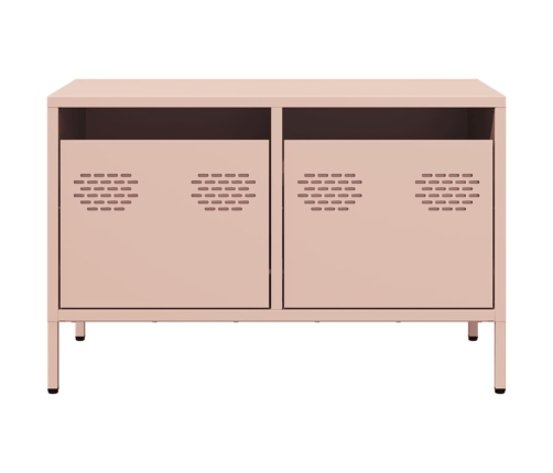 Mueble para TV acero laminado en frío rosa 68x39x43,5 cm