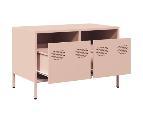 Mueble para TV acero laminado en frío rosa 68x39x43,5 cm