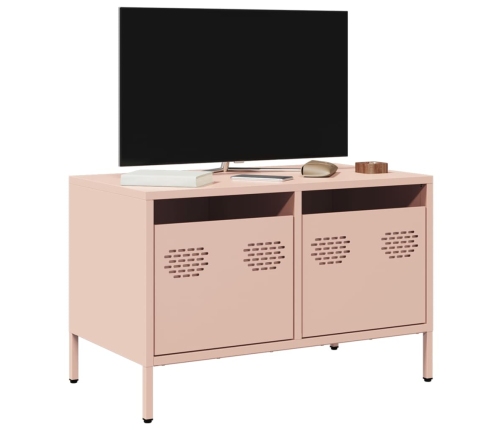 Mueble para TV acero laminado en frío rosa 68x39x43,5 cm