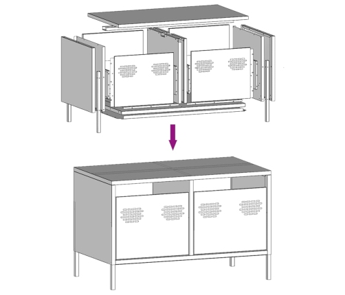 Mueble para TV acero laminado en frío antracita 68x39x43,5 cm