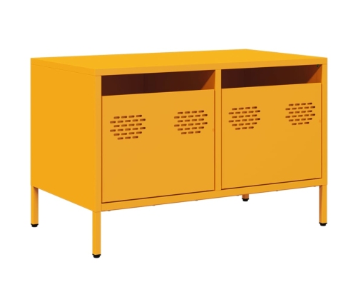 Mueble TV acero laminado en frío amarillo mostaza 68x39x43,5 cm