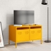 Mueble TV acero laminado en frío amarillo mostaza 68x39x43,5 cm