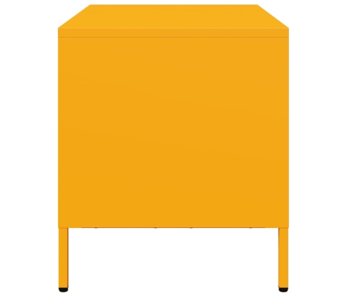 Mueble TV acero laminado en frío amarillo mostaza 68x39x43,5 cm