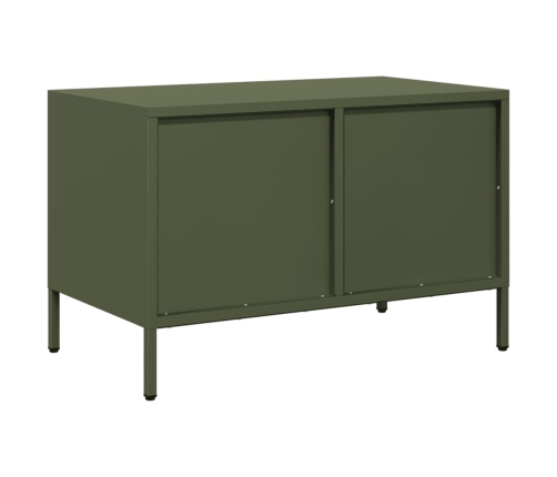 Mueble para TV acero laminado en frío verde oliva 68x39x43,5 cm