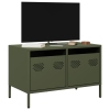 Mueble para TV acero laminado en frío verde oliva 68x39x43,5 cm